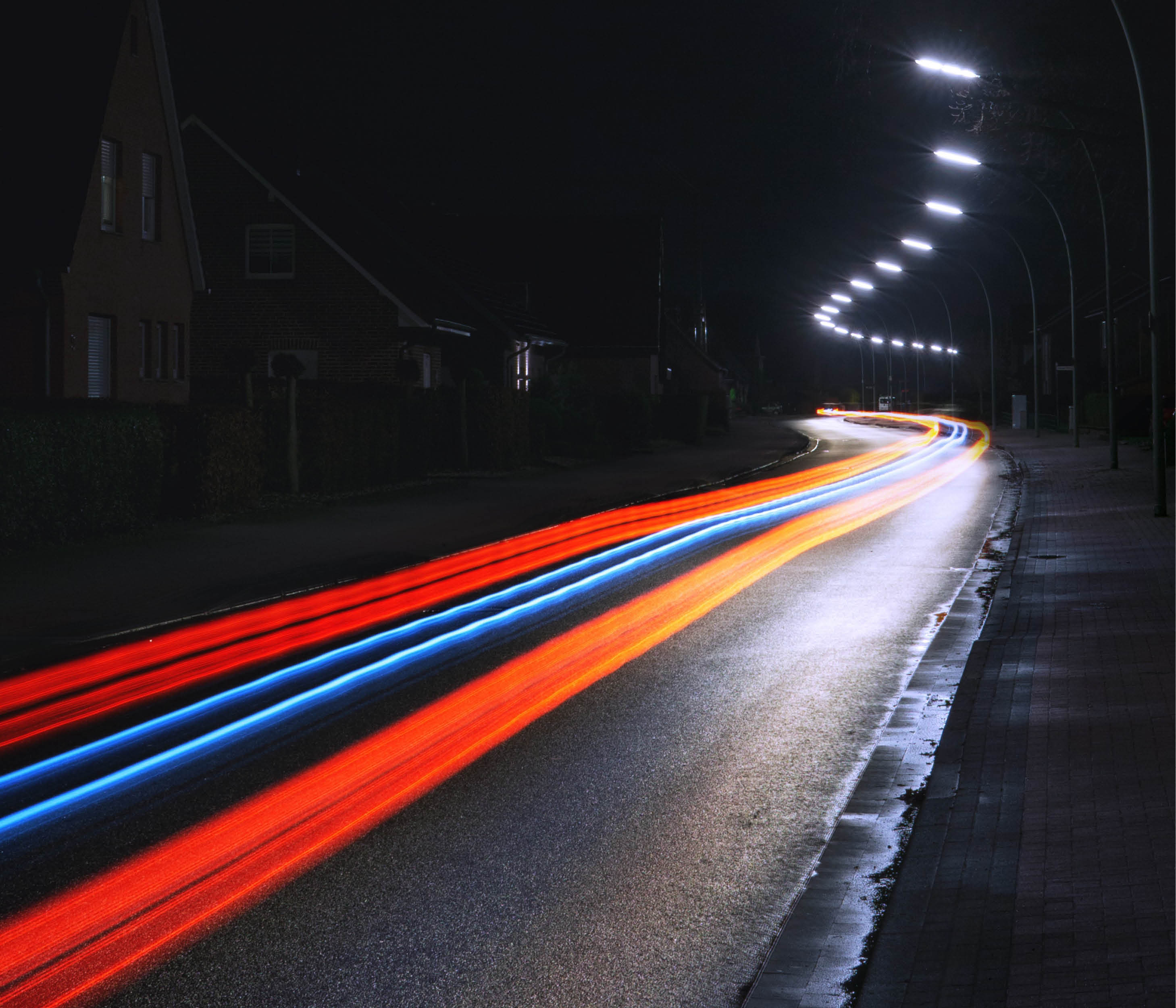 Lights of fast car